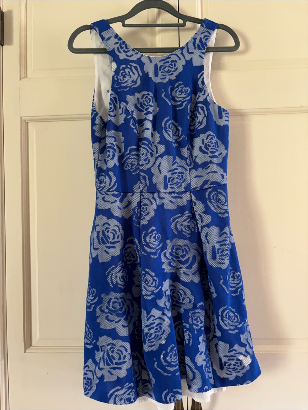 Yoana Baraschi Blue Floral Fit-and-Flare Dress